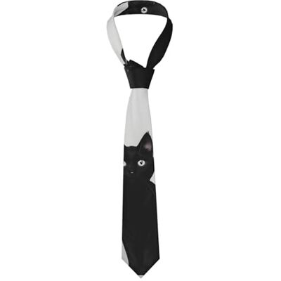 WHJYYXDE Cravate en soie pour homme avec motifs chats noirs et blancs Bon sens vertical Convient pour les affaires quotidiennes, Noir , taille unique - Publicité WHJYYXDE Cravate en soie pour homme avec motifs chats noirs et blancs Bon sens vertical Convient pour les affaires quotidiennes, Noir , taille unique - Publicité