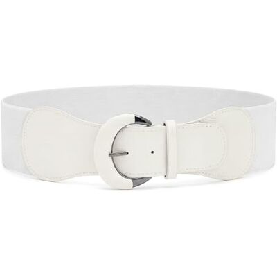 BlackButterfly Large PU Élastique Extensible Boucle Taille Ceinture (Blanc, XXL) - Publicité BlackButterfly Large PU Élastique Extensible Boucle Taille Ceinture (Blanc, XXL) - Publicité
