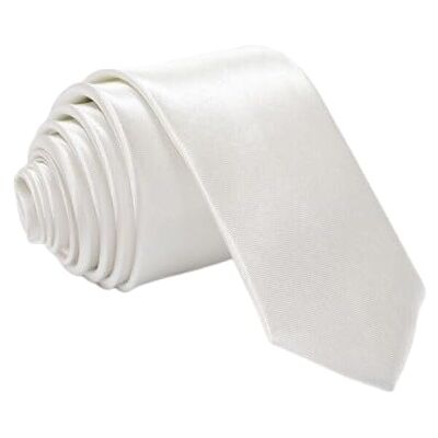 OUTLETISSIMO® Cravate blanche accessoire élégant décontracté unisexe ruban satin 150 x 5 cm couleur unie, Blanc, taille unique - Publicité OUTLETISSIMO® Cravate blanche accessoire élégant décontracté unisexe ruban satin 150 x 5 cm couleur unie, Blanc, taille unique - Publicité