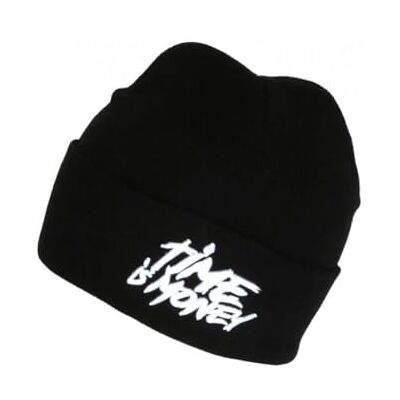Hip Hop Honour Bonnet Time is Money Blanc Laine Noire Streetwear Banky Taille Unique Noir - Publicité Hip Hop Honour Bonnet Time is Money Blanc Laine Noire Streetwear Banky Taille Unique Noir - Publicité