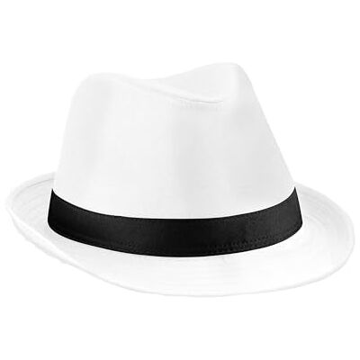 Beechfield Fédora Adulte (L-XL) (Blanc/Noir) - Publicité Beechfield Fédora Adulte (L-XL) (Blanc/Noir) - Publicité