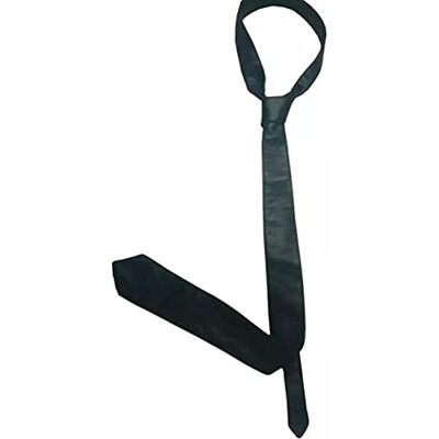 kn Cravate en cuir véritable de qualité supérieure faite à la main pour fête, mariage, Noir , taille unique - Publicité kn Cravate en cuir véritable de qualité supérieure faite à la main pour fête, mariage, Noir , taille unique - Publicité