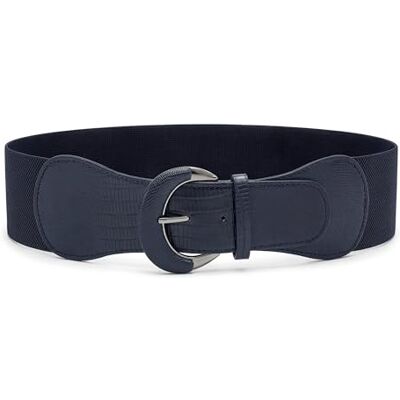 BlackButterfly Large PU Élastique Extensible Boucle Taille Ceinture (Bleu nuit, L) - Publicité BlackButterfly Large PU Élastique Extensible Boucle Taille Ceinture (Bleu nuit, L) - Publicité