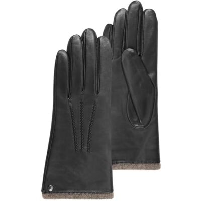 Isotoner Gants femme en cuir d'agneau pleine fleur, doublés cachemire, 6.5=XS, noir - Publicité Isotoner Gants femme en cuir d'agneau pleine fleur, doublés cachemire, 6.5=XS, noir - Publicité