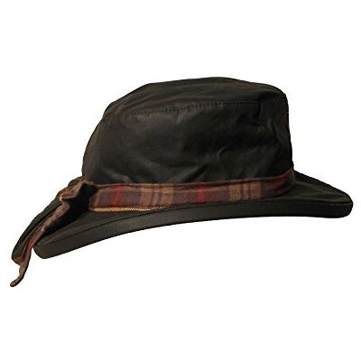 Walker & Hawkes Chapeau ciré d'équitation Thelma Femme Ruban à Carreaux/Noeud Olive M (58cm) - Publicité Walker & Hawkes Chapeau ciré d'équitation Thelma Femme Ruban à Carreaux/Noeud Olive M (58cm) - Publicité