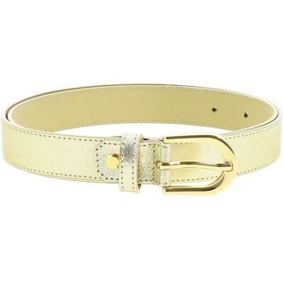 FASHIONGEN Ceinture pour femme en Cuir Italien, fabriqué en France, LUNA Doré, 95 - Publicité FASHIONGEN Ceinture pour femme en Cuir Italien, fabriqué en France, LUNA Doré, 95 - Publicité