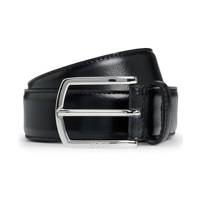 BOSS Hommes Claus-Tx-St Sz35 Ceinture en cuir italien avec boucle logo lustrée - Publicité BOSS Hommes Claus-Tx-St Sz35 Ceinture en cuir italien avec boucle logo lustrée - Publicité
