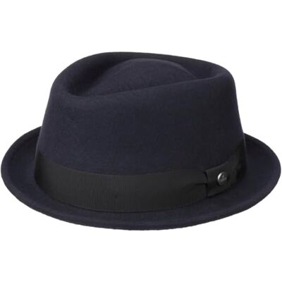 Lierys Chapeau Classic Porkpie Femme/Homme Made in Italy en Feutre de Laine avec Ruban Gros Grain Hiver Automne Ete Printemps Printemps-ete L (58-59 cm) Bleu Fonce - Publicité Lierys Chapeau Classic Porkpie Femme/Homme Made in Italy en Feutre de Laine avec Ruban Gros Grain Hiver Automne Ete Printemps Printemps-ete L (58-59 cm) Bleu Fonce - Publicité