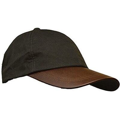Walker & Hawkes Casquette en Coton ciré Unisexe visière en Cuir Noir Taille Unique - Publicité Walker & Hawkes Casquette en Coton ciré Unisexe visière en Cuir Noir Taille Unique - Publicité