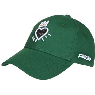 Hip Hop Honour Casquette Coeur Verte et Blanche Couronne Glitter en Coton Krone Taille Unique Vert - Publicité Hip Hop Honour Casquette Coeur Verte et Blanche Couronne Glitter en Coton Krone Taille Unique Vert - Publicité