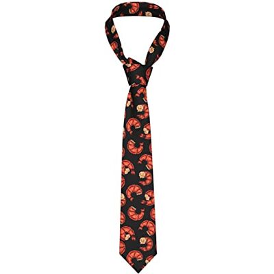 DJNGN Cravates de nouveauté pour hommes de crevettes savoureuses Cravate drôle élégante pour les idées de cadeaux de mariages de fête - Publicité DJNGN Cravates de nouveauté pour hommes de crevettes savoureuses Cravate drôle élégante pour les idées de cadeaux de mariages de fête - Publicité