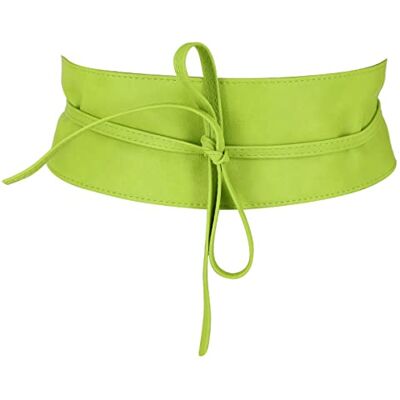 FASHIONGEN Ceinture Obi pour Femme, Ceinture large Obi, Similicuir de Poylurethanne, haute qualité, MICA Vert pomme, 3XL - Publicité FASHIONGEN Ceinture Obi pour Femme, Ceinture large Obi, Similicuir de Poylurethanne, haute qualité, MICA Vert pomme, 3XL - Publicité