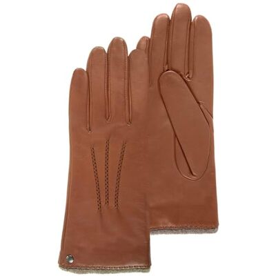 Isotoner Gants femme en cuir d'agneau pleine fleur, doublés cachemire, 6.5=XS, cognac - Publicité Isotoner Gants femme en cuir d'agneau pleine fleur, doublés cachemire, 6.5=XS, cognac - Publicité