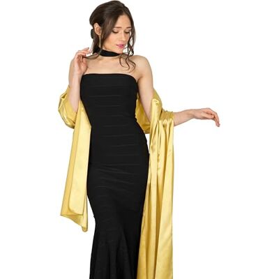 BlackButterfly Étole Femme Satin Châle Soirée, Or, Taille unique - Publicité BlackButterfly Étole Femme Satin Châle Soirée, Or, Taille unique - Publicité