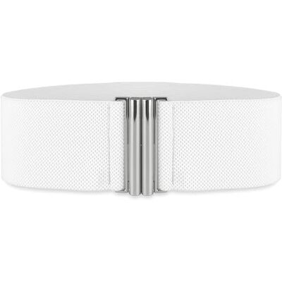 BlackButterfly Large Taille Ajustable Élastique extensible Ceinture Rétro Fermoir vertical Boucle Ceinture (Blanc, XXL) - Publicité BlackButterfly Large Taille Ajustable Élastique extensible Ceinture Rétro Fermoir vertical Boucle Ceinture (Blanc, XXL) - Publicité