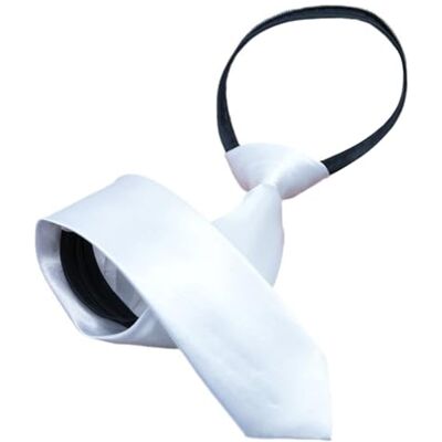 Klaisy Cravate blanche de couleur unie pour hommes, femmes, enfants, pré-nouée, réglable, pour remise de diplôme, uniforme scolaire, cravate de gentleman, b, taille unique - Publicité Klaisy Cravate blanche de couleur unie pour hommes, femmes, enfants, pré-nouée, réglable, pour remise de diplôme, uniforme scolaire, cravate de gentleman, b, taille unique - Publicité