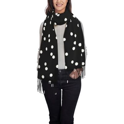 Jmorco Écharpes colorées méduses pour femmes, châle léger, chaud et épais, imprimé écharpe enveloppante, Noir à pois blancs., taille unique - Publicité Jmorco Écharpes colorées méduses pour femmes, châle léger, chaud et épais, imprimé écharpe enveloppante, Noir à pois blancs., taille unique - Publicité
