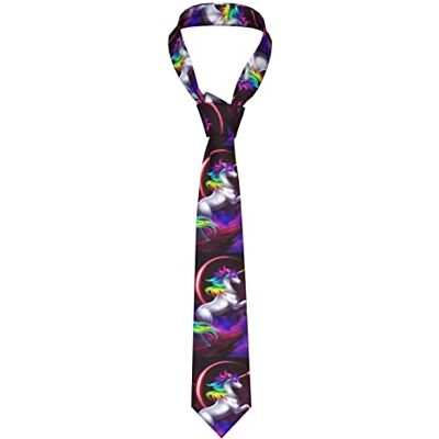 DJNGN Hommes Cravate Costume Cravate Cravate Formelle Fête D'affaires Cravate Licorne Arc-En-Ciel Nébuleuse Lune - Publicité DJNGN Hommes Cravate Costume Cravate Cravate Formelle Fête D'affaires Cravate Licorne Arc-En-Ciel Nébuleuse Lune - Publicité
