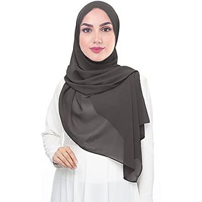 Lina & Lily Hijab pour Femmes Mousseline Foulard Écharpe Turban Châle Islamique (Gris Foncé) - Publicité Lina & Lily Hijab pour Femmes Mousseline Foulard Écharpe Turban Châle Islamique (Gris Foncé) - Publicité