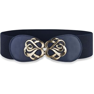 BlackButterfly Extensible/Élastique Vintage Serre-taille Elastique Boucle Taille Ceinture (Bleu nuit, S) - Publicité BlackButterfly Extensible/Élastique Vintage Serre-taille Elastique Boucle Taille Ceinture (Bleu nuit, S) - Publicité