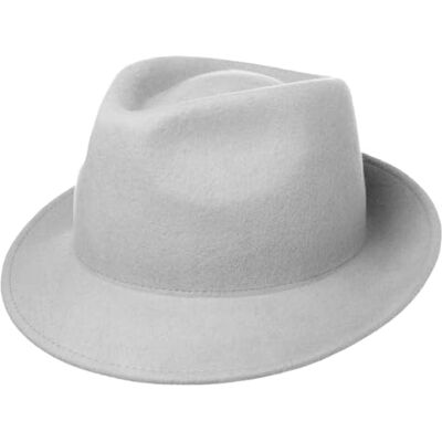 Lipodo Chapeau en Feutre Uni Trilby Femme/Homme Made in Italy pour Homme Fedora Laine Automne-Hiver Hiver L (58-59 cm) Gris Clair - Publicité Lipodo Chapeau en Feutre Uni Trilby Femme/Homme Made in Italy pour Homme Fedora Laine Automne-Hiver Hiver L (58-59 cm) Gris Clair - Publicité