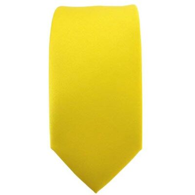 TigerTie étroit satin cravate en jaune jaune vif jaune vif unicolor Tie - Publicité TigerTie étroit satin cravate en jaune jaune vif jaune vif unicolor Tie - Publicité