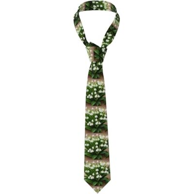 FJQWKLF Cravate élégante et raffinée à motif muguet, idéale pour le bureau, les mariages et les soirées. Un cadeau de Noël chic pour homme. Publicité FJQWKLF Cravate élégante et raffinée à motif muguet, idéale pour le bureau, les mariages et les soirées. Un cadeau de Noël chic pour homme. Publicité