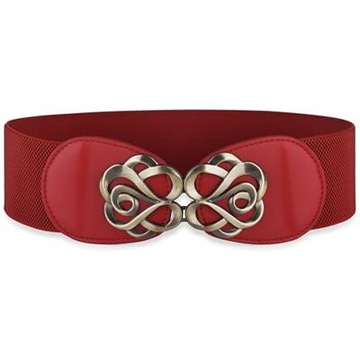BlackButterfly Extensible/Élastique Vintage Serre-taille Elastique Boucle Taille Ceinture (Rouge, S) - Publicité BlackButterfly Extensible/Élastique Vintage Serre-taille Elastique Boucle Taille Ceinture (Rouge, S) - Publicité
