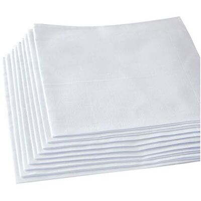 HANKYTEX Lot de 12 mouchoirs pour femme 100 % coton Blanc 30,5 cm, blanc - Publicité HANKYTEX Lot de 12 mouchoirs pour femme 100 % coton Blanc 30,5 cm, blanc - Publicité