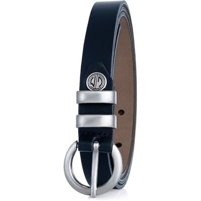 LINDENMANN Ceinture en cuir pour femme Bleu marine En cuir nappa de vachette Élégante ceinture en cuir pour jeans et affaires - Publicité LINDENMANN Ceinture en cuir pour femme Bleu marine En cuir nappa de vachette Élégante ceinture en cuir pour jeans et affaires - Publicité