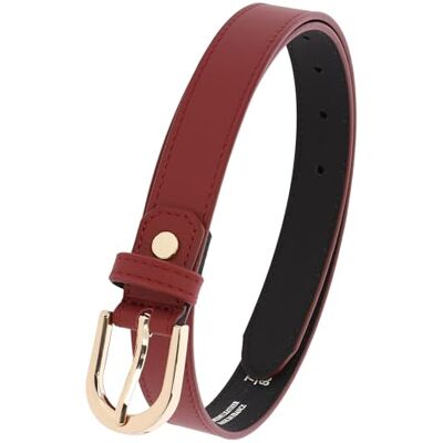 FASHIONGEN Ceinture pour femme en Cuir Italien, fabriqué en France, LUNA Bordeaux (Boucle doré), 95 - Publicité FASHIONGEN Ceinture pour femme en Cuir Italien, fabriqué en France, LUNA Bordeaux (Boucle doré), 95 - Publicité
