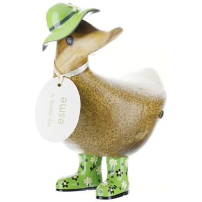 DCUK Chapeau floral et bottes en caoutchouc Canard – Vert - Publicité DCUK Chapeau floral et bottes en caoutchouc Canard – Vert - Publicité