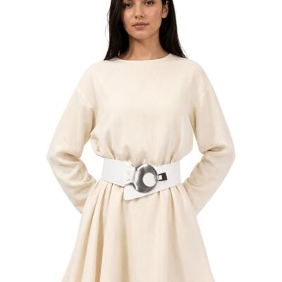FASHIONGEN Ceinture en Cuir véritable large femme boucle ronde croisé SOLAINE - Publicité FASHIONGEN Ceinture en Cuir véritable large femme boucle ronde croisé SOLAINE - Publicité