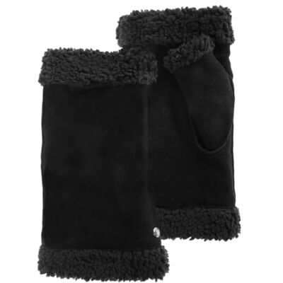 Isotoner Mitaines Femme en cuir et imitation fourrure cuir souple Cuir de chèvre velours au toucher raffiné; doublure imitation fourrure pour une chaleur enveloppante - Publicité Isotoner Mitaines Femme en cuir et imitation fourrure cuir souple Cuir de chèvre velours au toucher raffiné; doublure imitation fourrure pour une chaleur enveloppante - Publicité