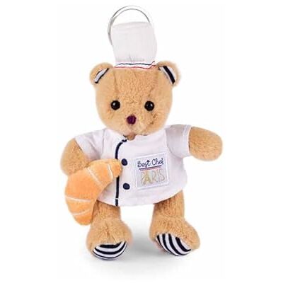 Doudou et Compagnie Porte-Clés Ours Chef Pâtissier Parisien 14 Cm Collection Amour de Paris avec Toque et Croissant Mini Peluche Accessoire pour Sacs Idée Cadeau Souvenir Paris SP4288 - Publicité Doudou et Compagnie Porte-Clés Ours Chef Pâtissier Parisien 14 Cm Collection Amour de Paris avec Toque et Croissant Mini Peluche Accessoire pour Sacs Idée Cadeau Souvenir Paris SP4288 - Publicité