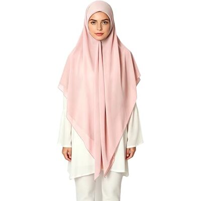 Lina & Lily Maxi Hijab Foulard Mousseline Femme Carré 145 x 145cm (Rose Poudré) - Publicité Lina & Lily Maxi Hijab Foulard Mousseline Femme Carré 145 x 145cm (Rose Poudré) - Publicité