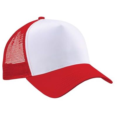 Beechfield Casquette Trucker Adulte (Taille Unique) (Rouge/Blanc) - Publicité Beechfield Casquette Trucker Adulte (Taille Unique) (Rouge/Blanc) - Publicité