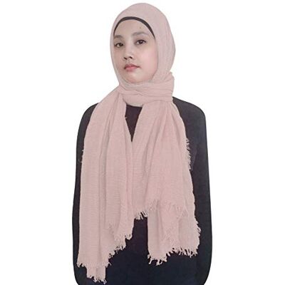 Lina & Lily Musulmane Foulard Hijab Franges Maxi Stretch (Rose Pâle) - Publicité Lina & Lily Musulmane Foulard Hijab Franges Maxi Stretch (Rose Pâle) - Publicité