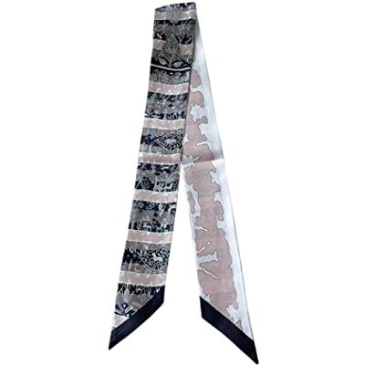 JERLA % Mulberry silk Scarf Head Hair Ribbon Bag scarf Handbag Handle wrap Tie Bundle Neckerchief Scarf for women (Tribe brown) - Publicité JERLA % Mulberry silk Scarf Head Hair Ribbon Bag scarf Handbag Handle wrap Tie Bundle Neckerchief Scarf for women (Tribe brown) - Publicité