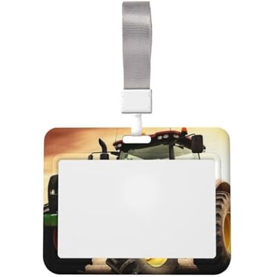 FHEDVBN Porte-badge coulissant avec lanière de travail, étui pour cartes en plastique rigide sur le thème du tracteur, pour homme et femme, protection verticale pour infirmières, bureau - Publicité FHEDVBN Porte-badge coulissant avec lanière de travail, étui pour cartes en plastique rigide sur le thème du tracteur, pour homme et femme, protection verticale pour infirmières, bureau - Publicité