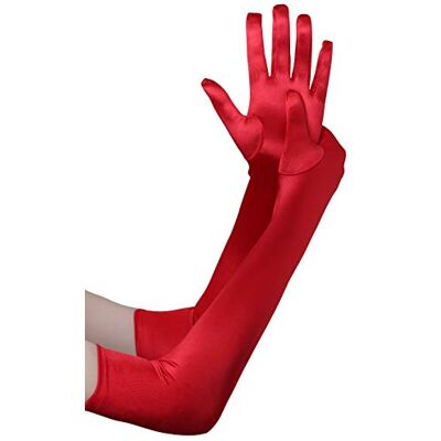 BABEYOND Gants Longs en Satin-Gants de Soirée Opéra des Années 20 Longueur des Coudes Extensibles Classique pour Mariage Soirée Opéra Rouge 55CM - Publicité BABEYOND Gants Longs en Satin-Gants de Soirée Opéra des Années 20 Longueur des Coudes Extensibles Classique pour Mariage Soirée Opéra Rouge 55CM - Publicité