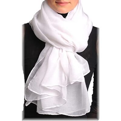 LissKiss Plain White Unisex Scarf & Beach Sarong Blanc Écharpe Taille Unique (110cm x 180cm) - Publicité LissKiss Plain White Unisex Scarf & Beach Sarong Blanc Écharpe Taille Unique (110cm x 180cm) - Publicité