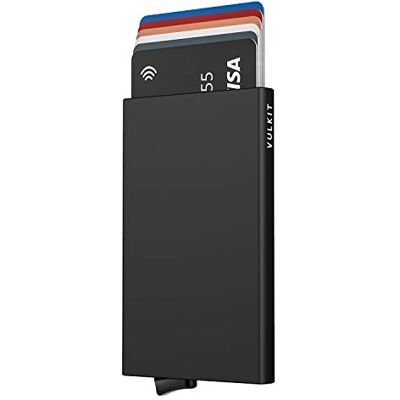 VULKIT Porte Carte Homme ou Femme Porte Carte Bancaire Metallique Automatique Pop Up Porte-Cartes de Crédit Homme RFID Blocage pour 5 Cartes Noir - Publicité VULKIT Porte Carte Homme ou Femme Porte Carte Bancaire Metallique Automatique Pop Up Porte-Cartes de Crédit Homme RFID Blocage pour 5 Cartes Noir - Publicité