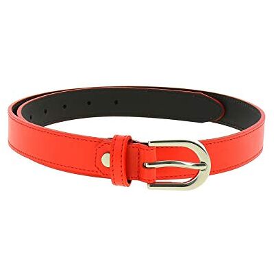 FASHIONGEN Ceinture pour femme en Cuir Italien, fabriqué en France, LUNA Rouge, 95 - Publicité FASHIONGEN Ceinture pour femme en Cuir Italien, fabriqué en France, LUNA Rouge, 95 - Publicité