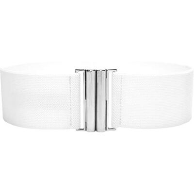 BlackButterfly Classique Emboîtement Large Élastique Sangle Extensible Taille Rétro Ceinture (Blanc, L) - Publicité BlackButterfly Classique Emboîtement Large Élastique Sangle Extensible Taille Rétro Ceinture (Blanc, L) - Publicité