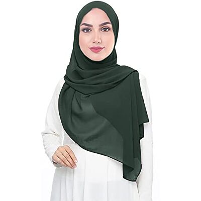 Lina & Lily Hijab pour Femmes Mousseline Foulard Écharpe Turban Châle Islamique (Vert Foncé) - Publicité Lina & Lily Hijab pour Femmes Mousseline Foulard Écharpe Turban Châle Islamique (Vert Foncé) - Publicité