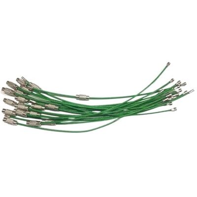 KNBHGUJMD Anneaux en fil d'acier inoxydable à vis, Porte-clés corde câble boucle vis anneau de verrouillage multicolore plusieurs tailles 10/20/50 pièces(Green,20PCS-10CM) - Publicité KNBHGUJMD Anneaux en fil d'acier inoxydable à vis, Porte-clés corde câble boucle vis anneau de verrouillage multicolore plusieurs tailles 10/20/50 pièces(Green,20PCS-10CM) - Publicité