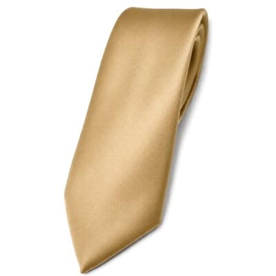TigerTie étroit satin cravate doré unicolor Tie 100% Polyester - Publicité TigerTie étroit satin cravate doré unicolor Tie 100% Polyester - Publicité