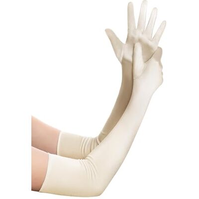 BABEYOND Gants Longs en Satin-Gants de Soirée Opéra des Années 20 Longueur des Coudes Extensibles Classique pour Mariage Soirée Opéra Champagne 55CM - Publicité BABEYOND Gants Longs en Satin-Gants de Soirée Opéra des Années 20 Longueur des Coudes Extensibles Classique pour Mariage Soirée Opéra Champagne 55CM - Publicité