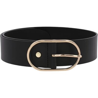 FASHIONGEN Ceinture femme en Cuir Véritable LWG, largeur 5 cm, fabriqué en France, Maura Noir (Boucle doré), 80 - Publicité FASHIONGEN Ceinture femme en Cuir Véritable LWG, largeur 5 cm, fabriqué en France, Maura Noir (Boucle doré), 80 - Publicité